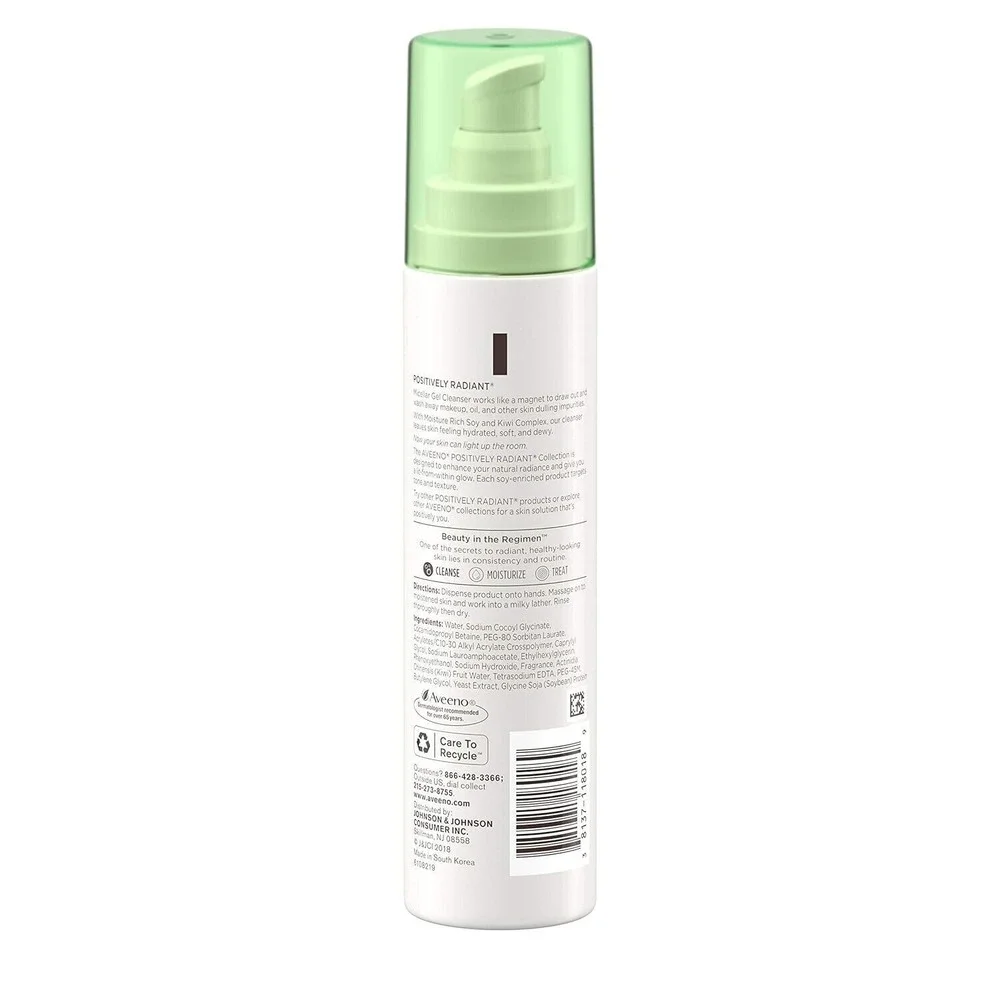 Aveeno Positively Radiant Hydrating Micellar Gel Facial Cleanser - 5.1oz